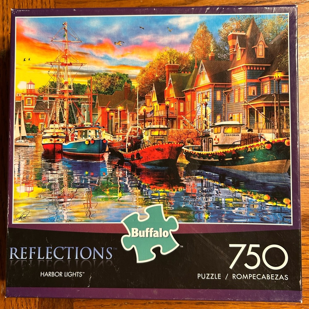 Buffalo Reflections Harbor Lights Puzzle - Blue, Red, Green, Yellow